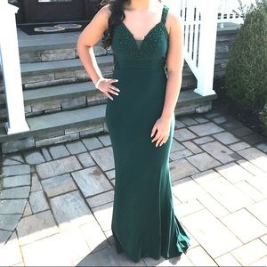 Faviana Embellished Prom Dress